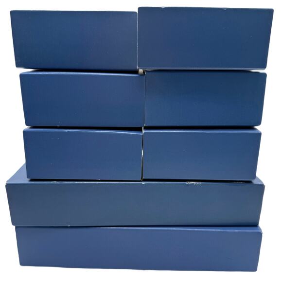 Lot 8 Lia Sophia Empty Jewelry Boxes with Foam - Blue with White Lettering - Picture 2 of 9